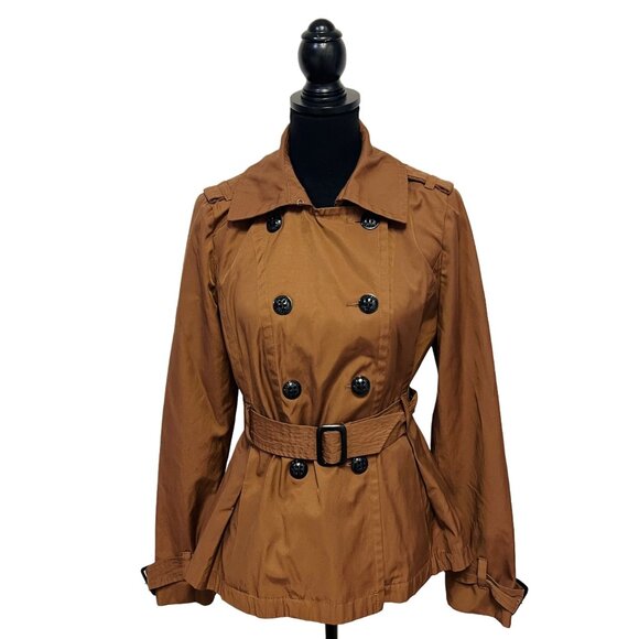 Express Trench Double Breasted Peacoat Long Sleeve Mid-Length Windbreaker Jacket - Picture 4 of 11